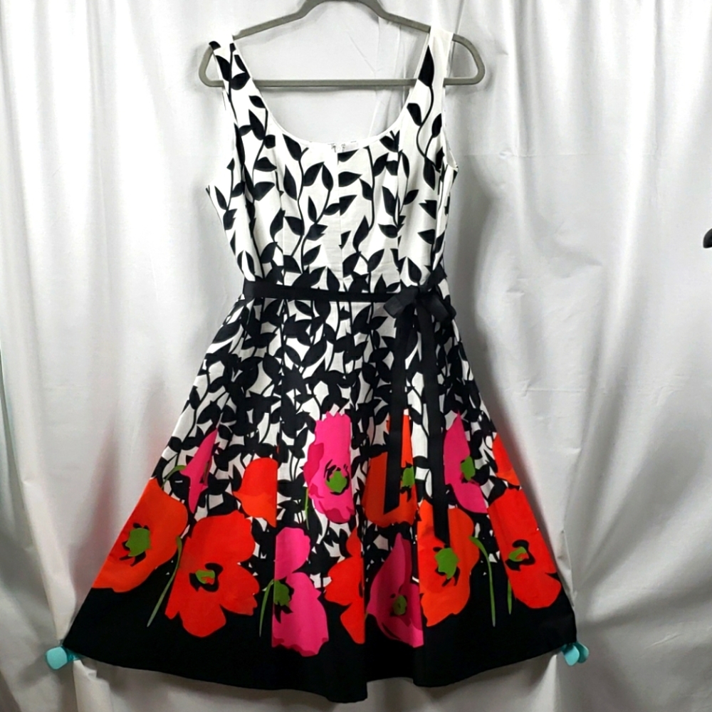Sleeveless Border Print Dress by Jessica H